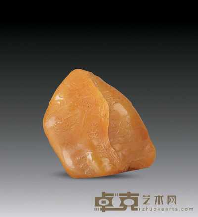民国 田黄薄意石刻 3×3×2.5cm